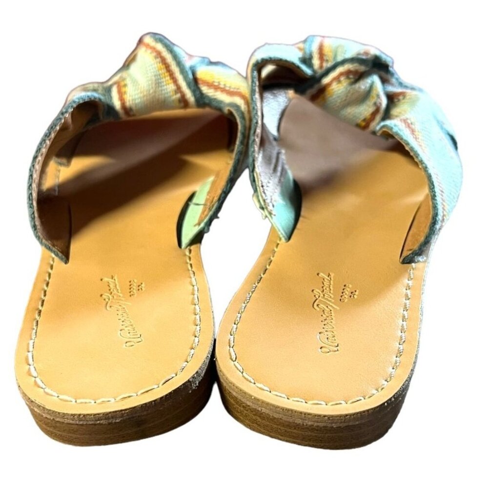 Universal Thread Womens Knotted Slide Sandals Size 6.5 Multi-Color Canvas Upper - Picture 2 of 5